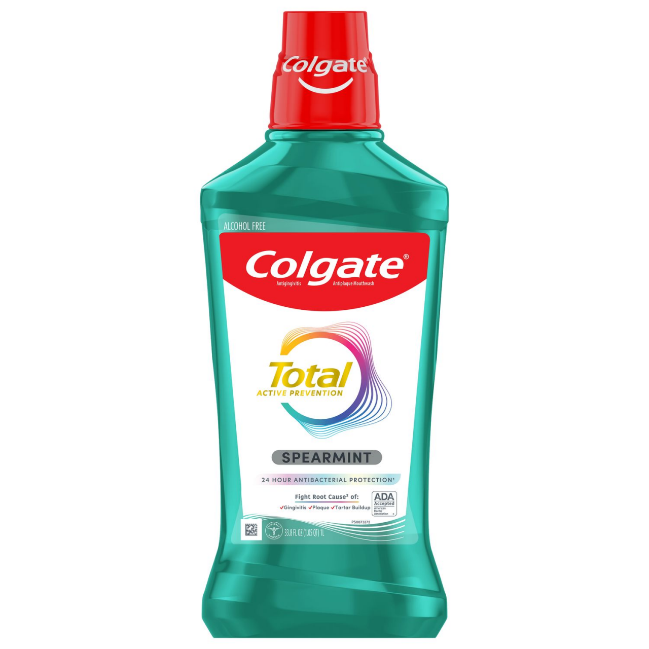 Colgate Total Active Prevention spearmint mouthwash bottle